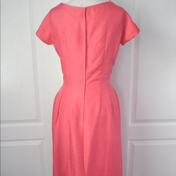 Vintage Designer PINK Draped Bombshell Dress 36/38 - Picture 5 of 13